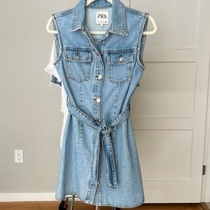 Zara denim button down dress